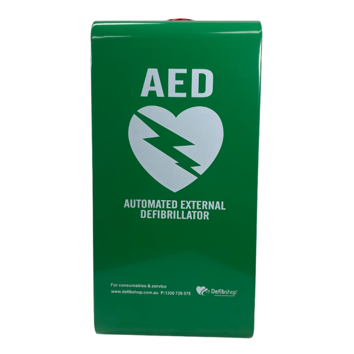 Defibshop Green Indoor Wall-mounted AED Cabinet with Alarm & Strobe Light (Cabinet-DFS-Green) - Image 2