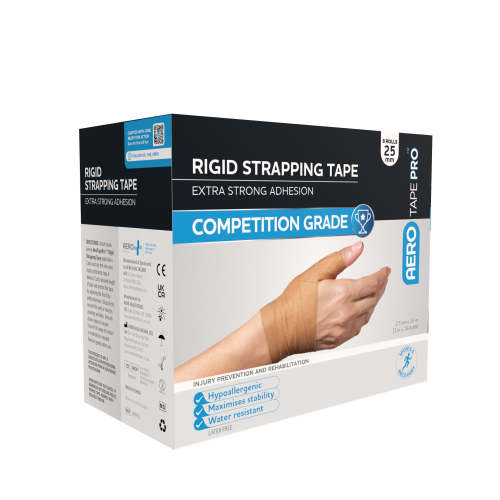 AEROTAPE Rigid Pro Sports Strapping Tape [2.5cm x 15m] - [Box of 8] - [ATRP25]