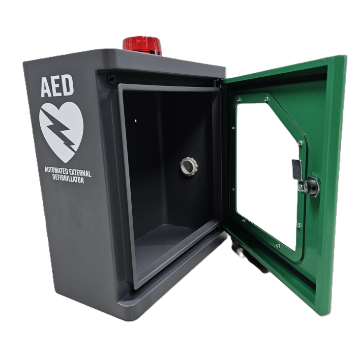 Aluminium Lightweight Indoor/Outdoor Wall-mounted AED Cabinet [Alarm and Strobe Light] (CAB10-DFS) - Image 2