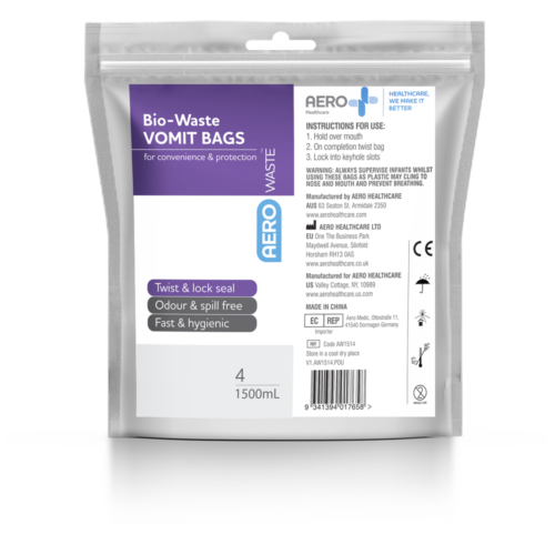 AEROWASTE Bio-Waste Vomit Bag 1500ml - [Bag/4]