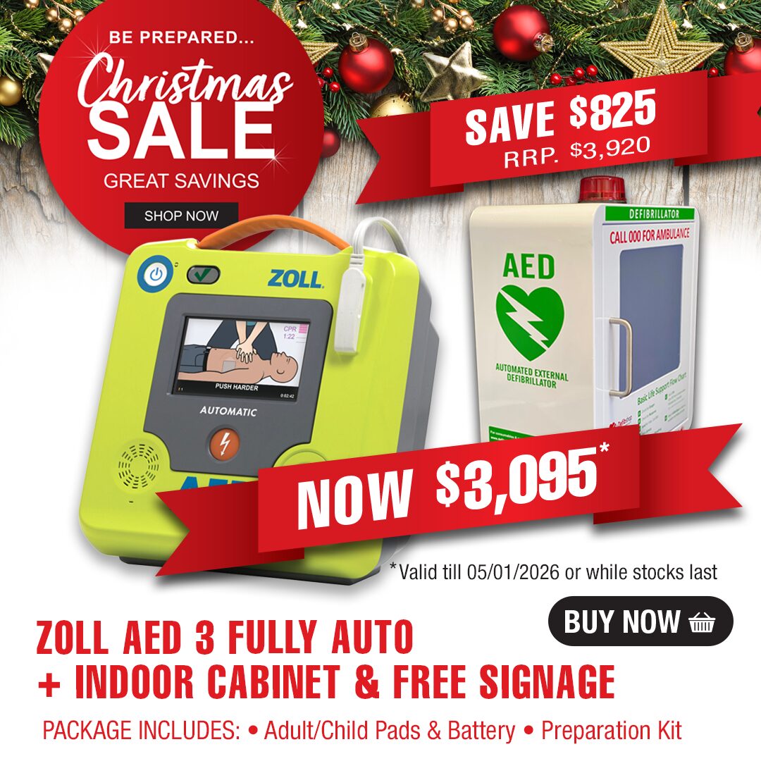 ZOLL AED 3 Fully Automatic Defibrillator & Indoor Wall Cabinet Package